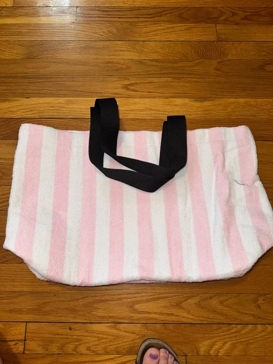 Victoria's Secret Pink and White Striped Tote - Picture 2 of 4